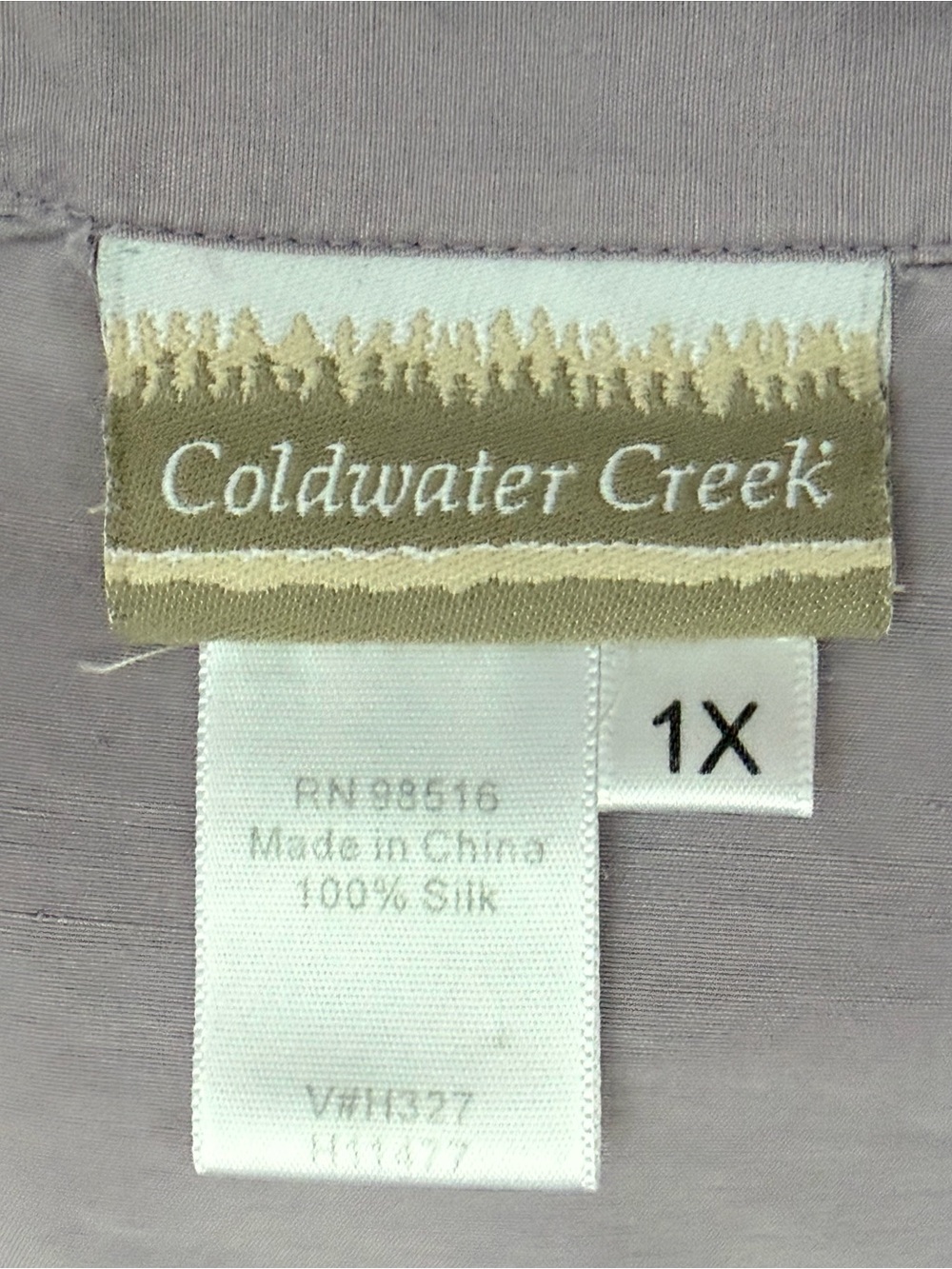 Lavender Button-Up Collared Shirt by Coldwater Creek - Picture 5 of 5